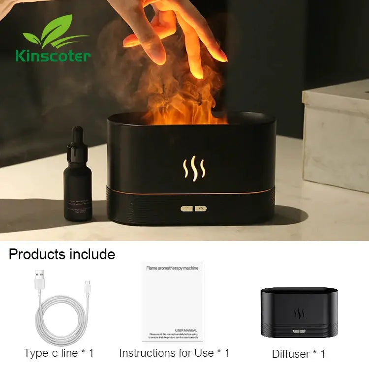Kinscoter Aroma Diffuser Air Humidifier Ultrasonic Cool Mist Maker Fogger Led Essential Oil Flame Lamp Difusor by All Mart Bristol Ltd