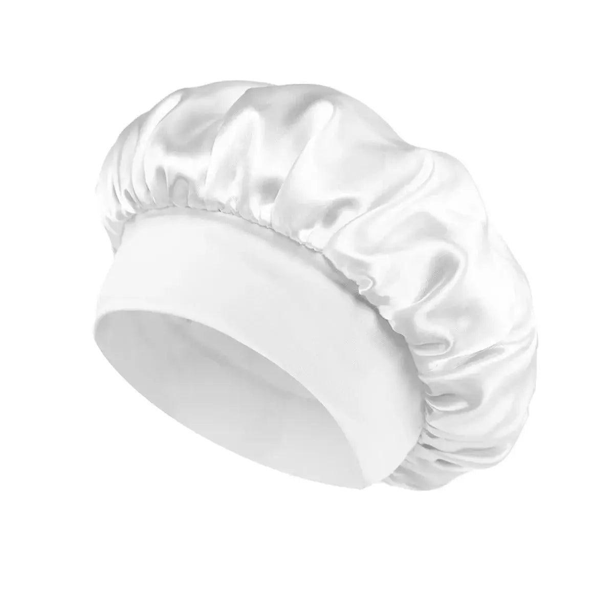 Women Satin Bonnet Hair Bonnet for Sleeping Hair Care Silk Bonnets Solid Wide-brimmed Sleeping Hat with Elastic Soft Band by All Mart Bristol Ltd