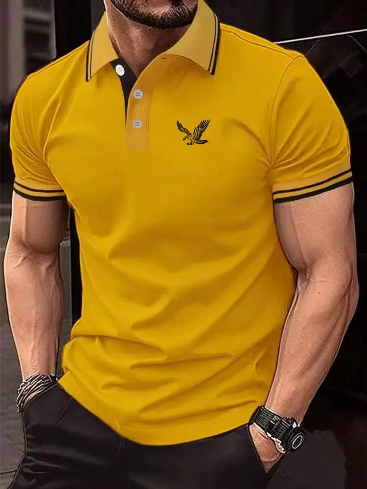 Men's Polo Shirt Golf Shirt Work Business Polo Collar Classic Short Sleeve Basic Solid Color Patchwork Button Spring & Summer by All Mart Bristol Ltd