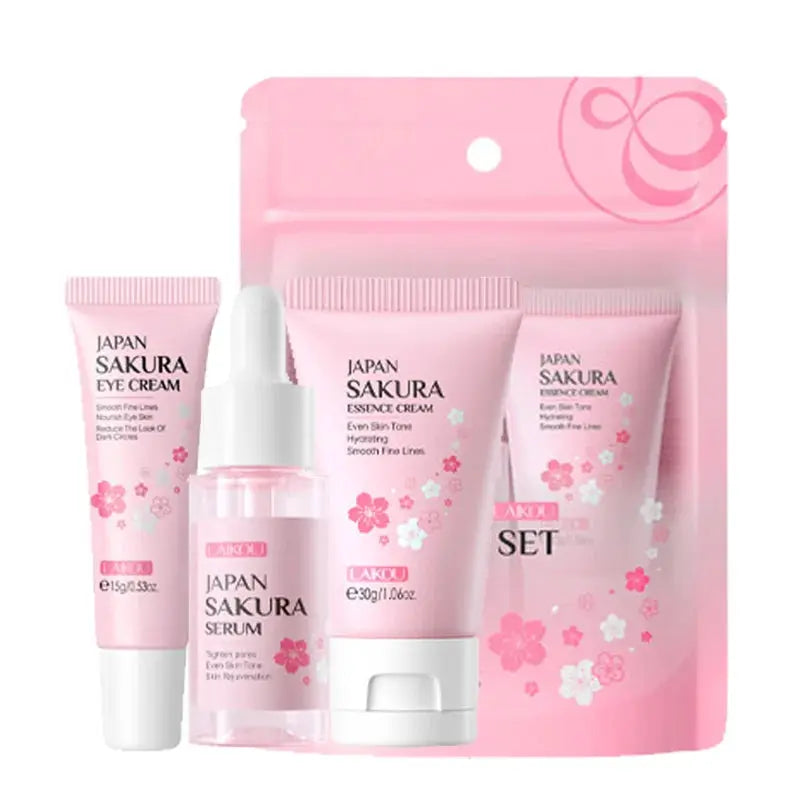 LAIKOU Vitamin C Skin Care Sets 3pcs Face Cream Serum Eye Cream Moisturizing Anti Wrinkles Facial Care Kit by All Mart Bristol Ltd
