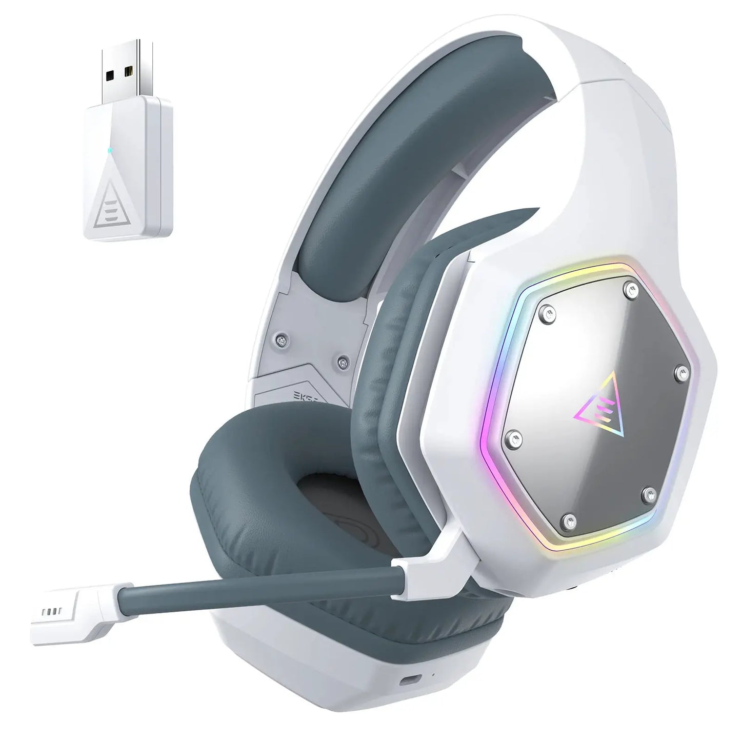 EKSA 2.4GHz Wireless Headphones E1000 WT 7.1 Surround Wired Gaming Headset Gamer with ENC Mic Low Latency for PC/PS4/PS5/Xbox by All Mart Bristol Ltd
