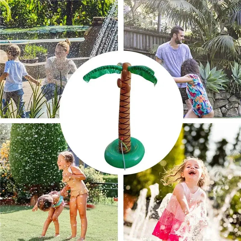 Summer Giant Inflatable Toys Cartoon Coconut Tree Hawaii Beach Swimming Pool Party Spray Sprinkler Inflatable Water Toys by All Mart Bristol Ltd