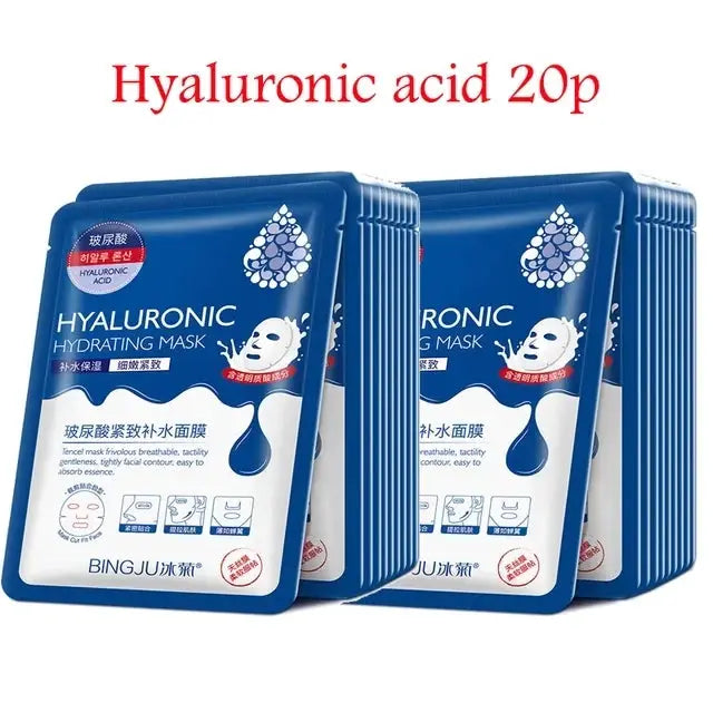 20Pcs Face Mask Sets Fresh Fruit Face Care Sheet Masks Hydrating Anti-aging Oil Control Acne Treatment Facial Mask Skin Care Set by All Mart Bristol Ltd