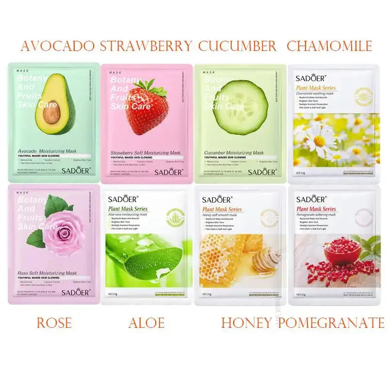 8pcs Natural Plant Face Mask Beauty Skincare Facial Masks Moisturizing Firming Hydrating Facial Mask Face Care Korean Cosmetics by All Mart Bristol Ltd
