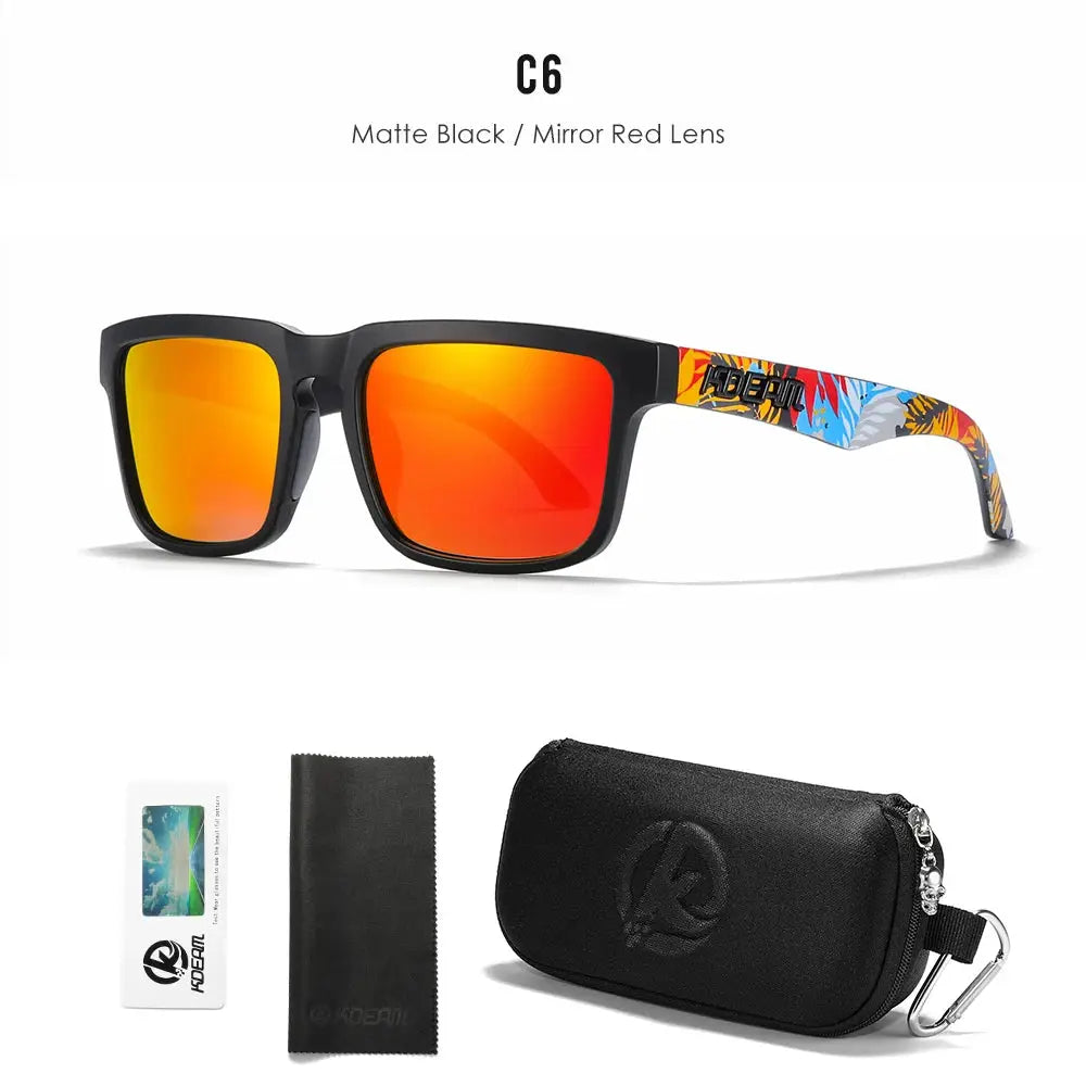 KDEAM Men's Polarized Sunglasses Square Casual Outdoors Sun Glasses Women Unisex Sunglass For Couple With Zipper Case by All Mart Bristol Ltd