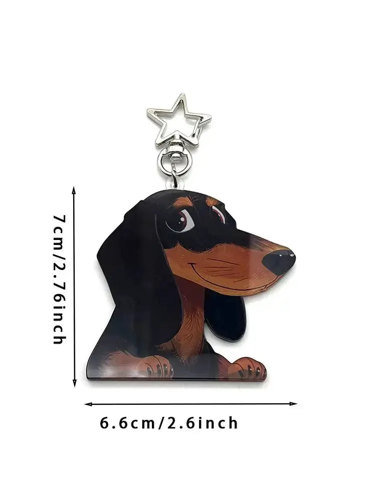 1pcs Cute Sausage Dog Acrylic Men's&Women's Keychain by All Mart Bristol Ltd