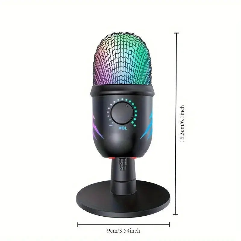 USB Microphone for Live Streaming Karaoke V5 Noise Cancelling Gaming Condenser Microphone with Mobile Phone Standphon by All Mart Bristol Ltd