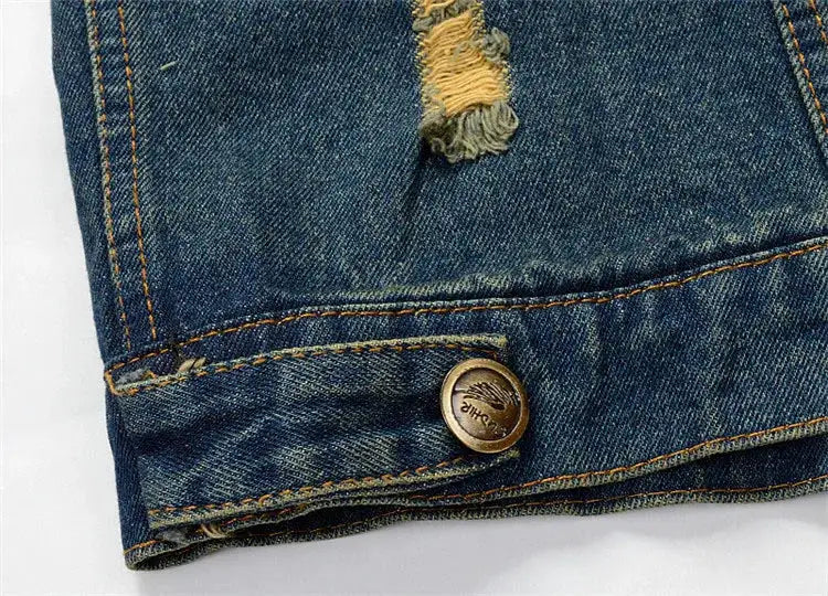 DIMUSI Summer Mens Ripped Denim Vest Male Tank Top Washed jeans waistcoat Man Retro Cowboy Hip Hop Sleeveless Jacket 6XL,YA564 by All Mart Bristol Ltd