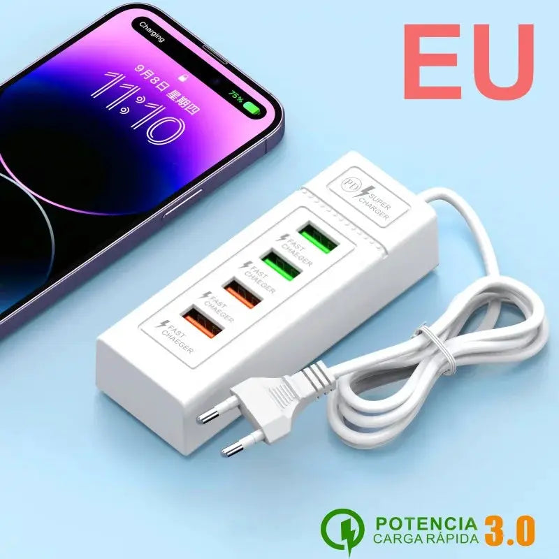 4 Ports USB Fast Charging Charger Type C Wall Charger For iPhone Samsung Xiaomi Huawei Phone Charger EU/US/UK Plug Power Adapter by All Mart Bristol Ltd