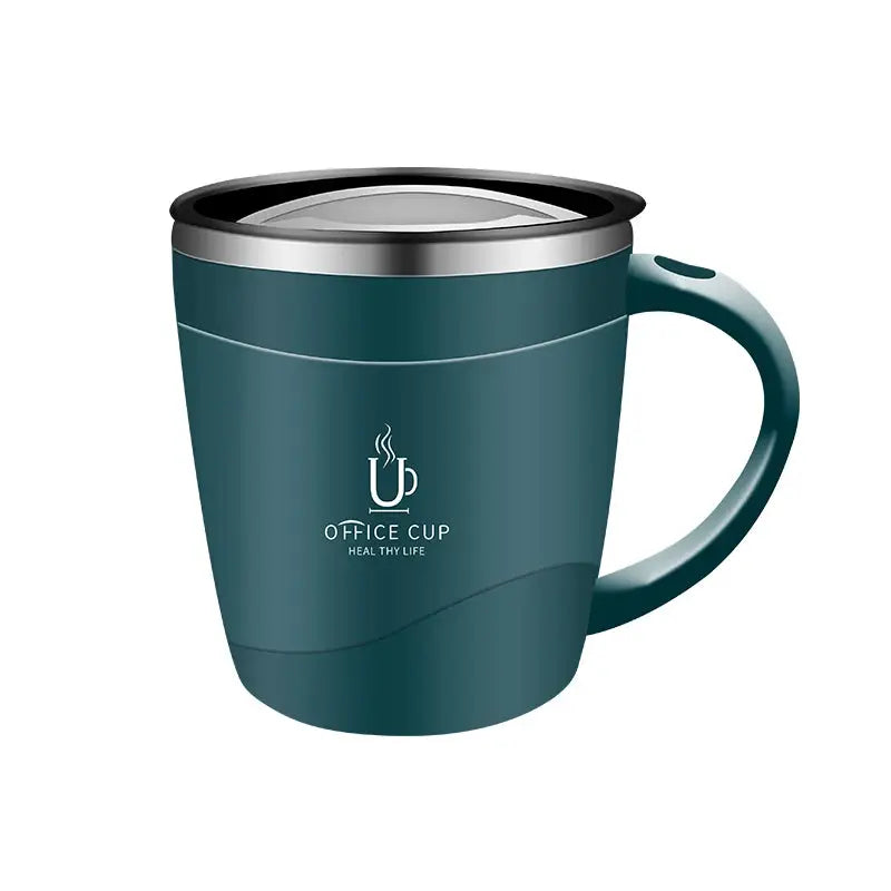 304 Stainless Steel Coffee Cup Mug With Lid Insulated Coffee Mug Double Wall Coffee Tumbler With Handle Heat-resistant Drinkware by All Mart Bristol Ltd