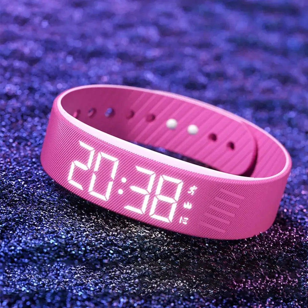 LED Digital Alarm Clock Watch Adjustable Snooze-proof Alarm Bracelet with Running Pedometer Waterproof Vibrating Alarm by All Mart Bristol Ltd