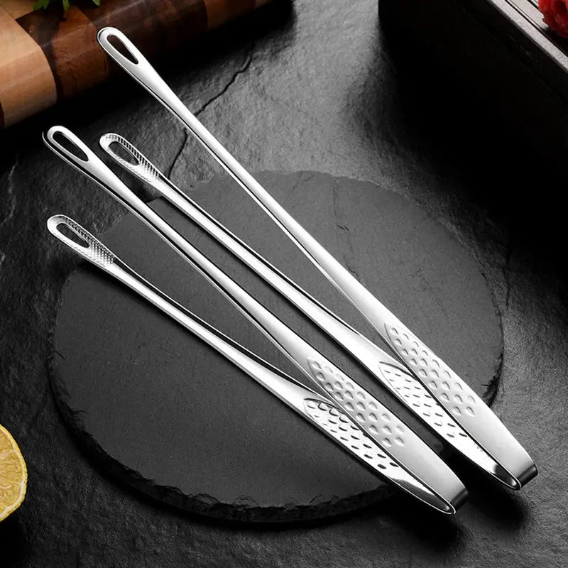 2Pcs Kitchen Tongs Barbecue Grill Tongs Stainless Steel Cooking Tweezers Chef Food Meat Tongs Clip BBQ Tools Kitchen Accessories by All Mart Bristol Ltd