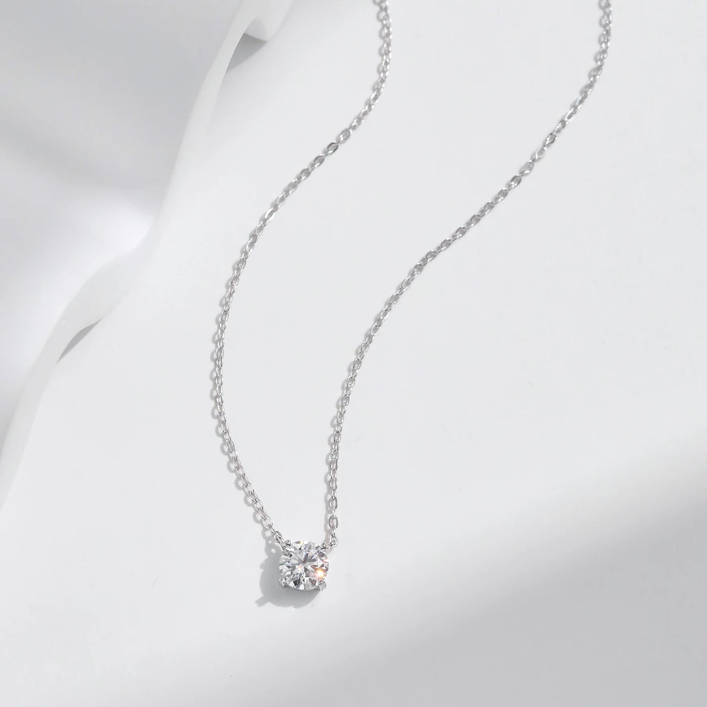 MODIAN Moissanite Pendant Necklace D Color 0.8CT Lab Diamond For Women Wedding Engagement 925 Sterling Silver Fine Jewelry Gift by All Mart Bristol Ltd