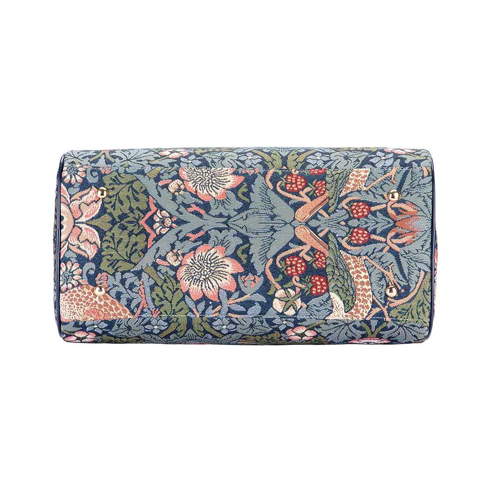 William Morris Strawberry Thief Blue - Travel Bag by Signare Tapestry