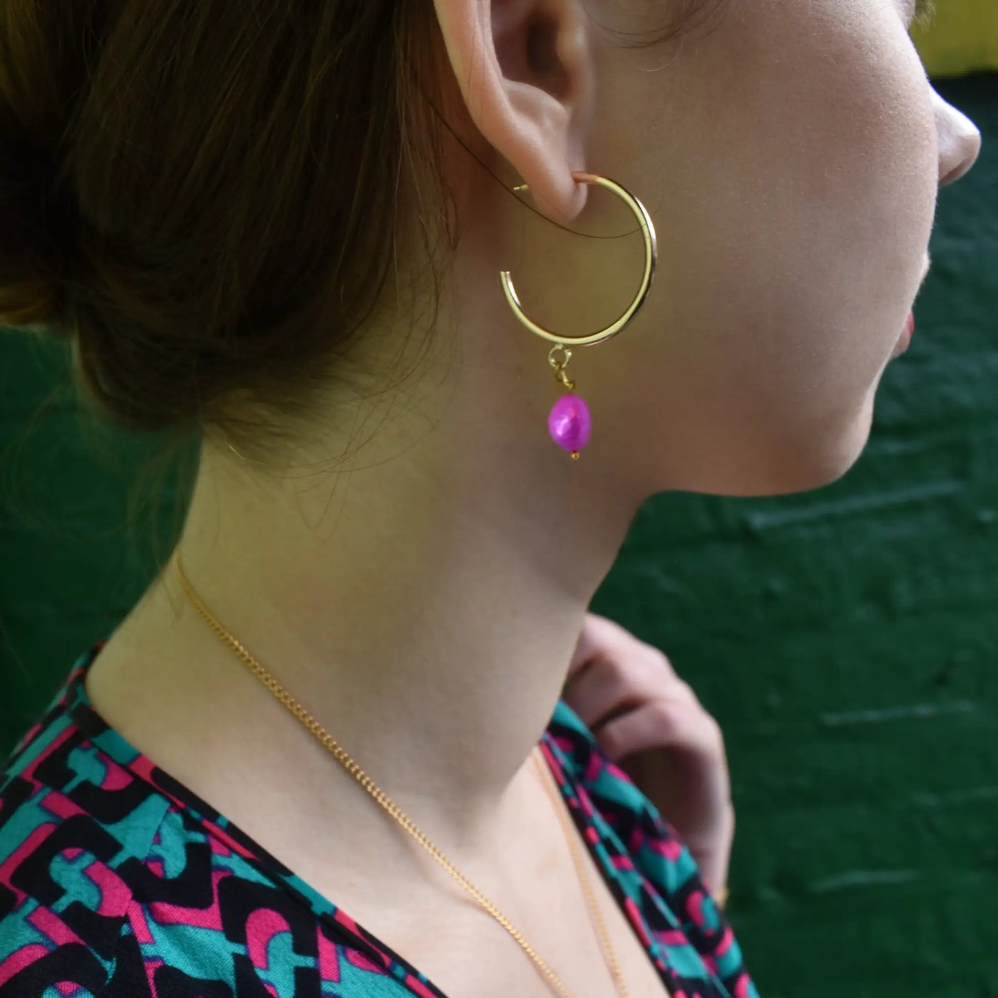 Pink freshwater pearl hoop earrings | by Ifemi Jewels by Ifemi Jewels