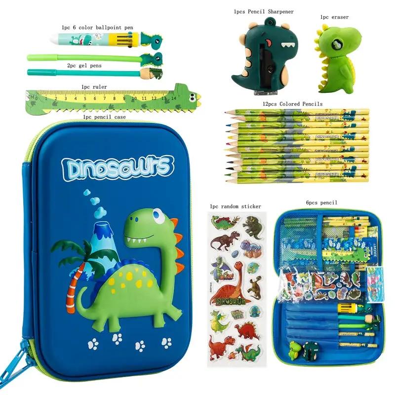 Cool Dinosaur Pencil Case Stationery Set Unicorn 3D EVA Pencil Box Organizer School Supplies for Kids Boys Back to School Gift by All Mart Bristol Ltd