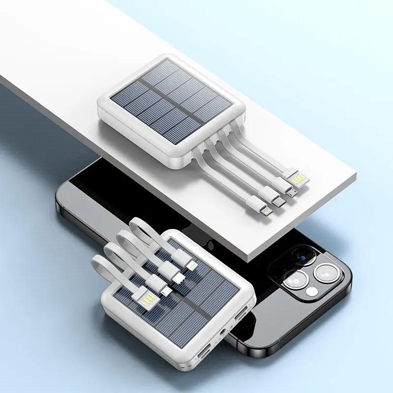 Mini Portable Power Bank With Solar Cable by Dropshipman