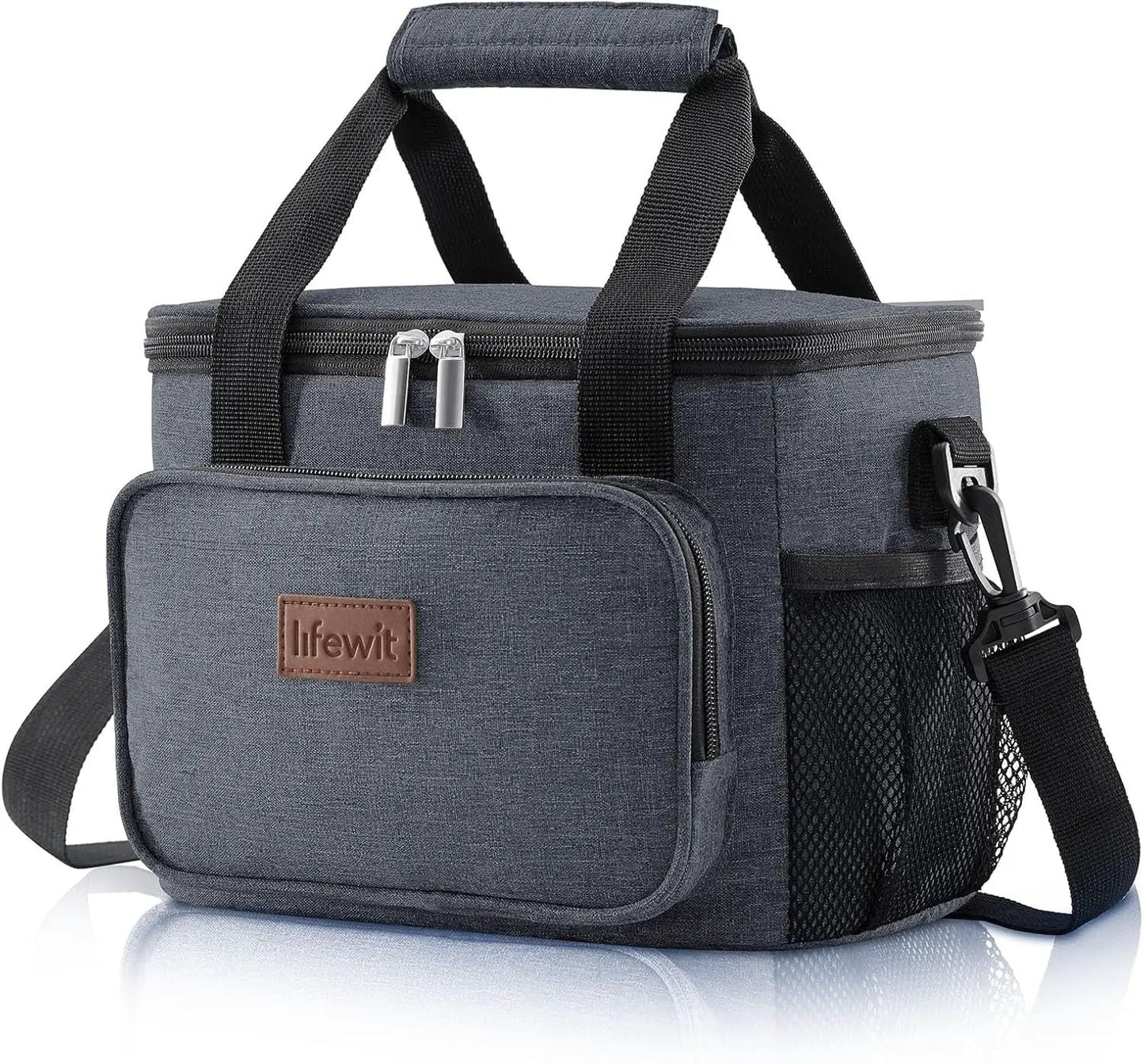 Stylish Black Insulated Lunch Bag - 9L Soft Cooler Tote for Adults, Perfect for 12 Cans by All Mart Bristol Ltd