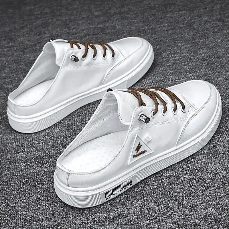 Men's Summer Wear Breathable Deodorant Slip-on Lofter Half Slippers Casual Sports Heel-free Fashion Shoes by Dropshipman