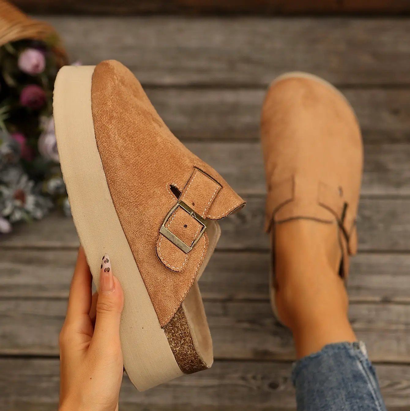 Thick Sole Half Slippers Women's Toe Cap Slip-on by Dropshipman