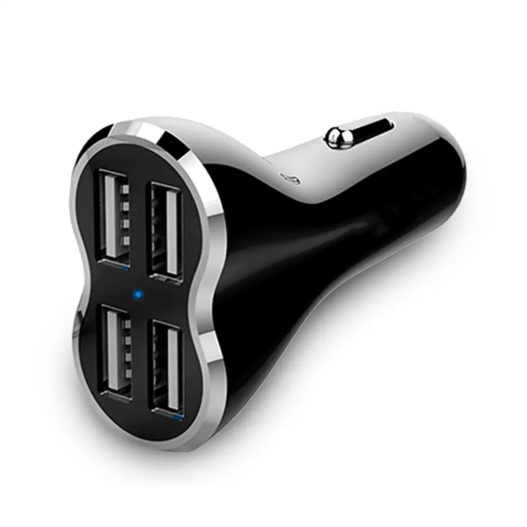 Aquarius Powerful & 4-Port Universal USB Car Charger Black by Aquarius