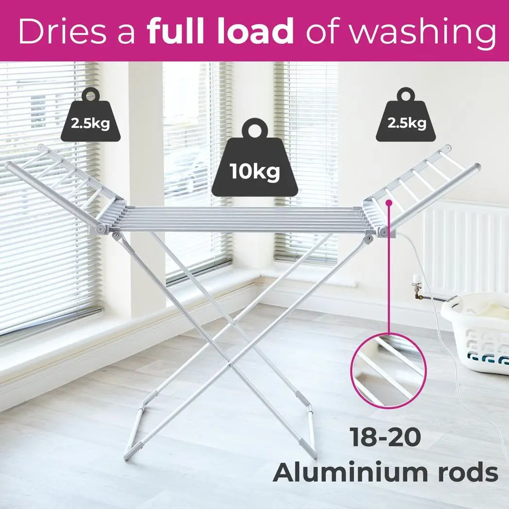 Neo Electric Heated Winged Airer Clothes Dryer Rack by Neo