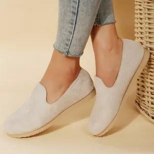 Spring Autumn New Style Slip-on Shoes Flat Solid Color Round Toe For Women by Dropshipman