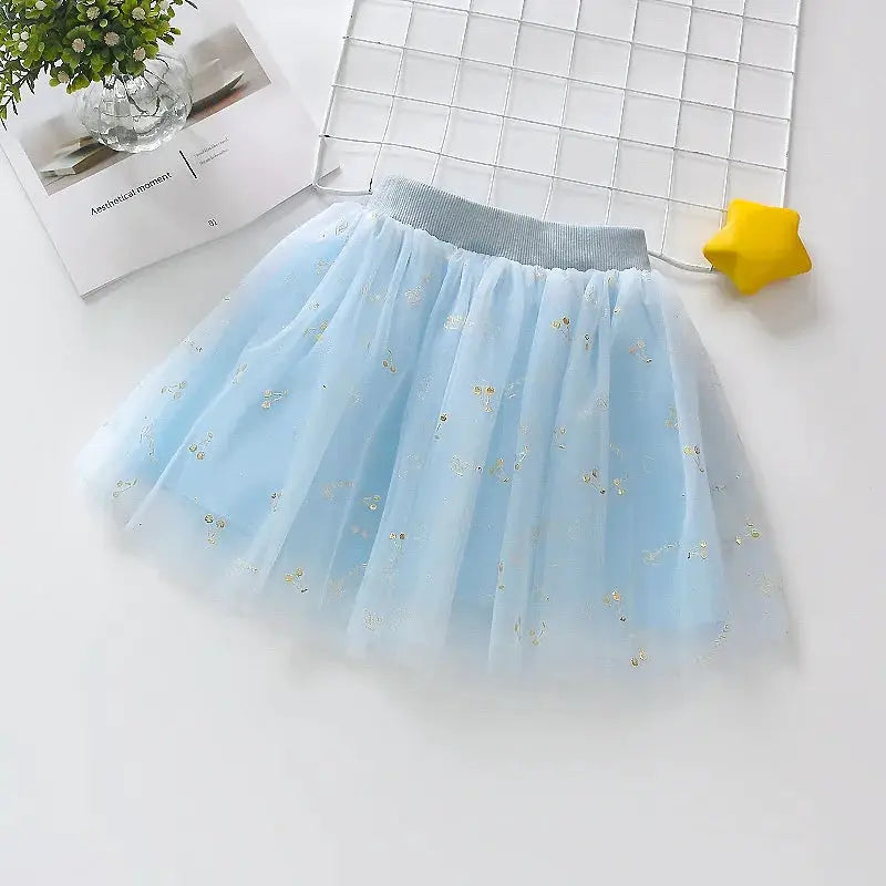 Girls Ballet Dance Skirt High Waist A-Line Short Skirt Mesh Material Thin Style Princess Dress for Children's Day Summer Wear by All Mart Bristol Ltd
