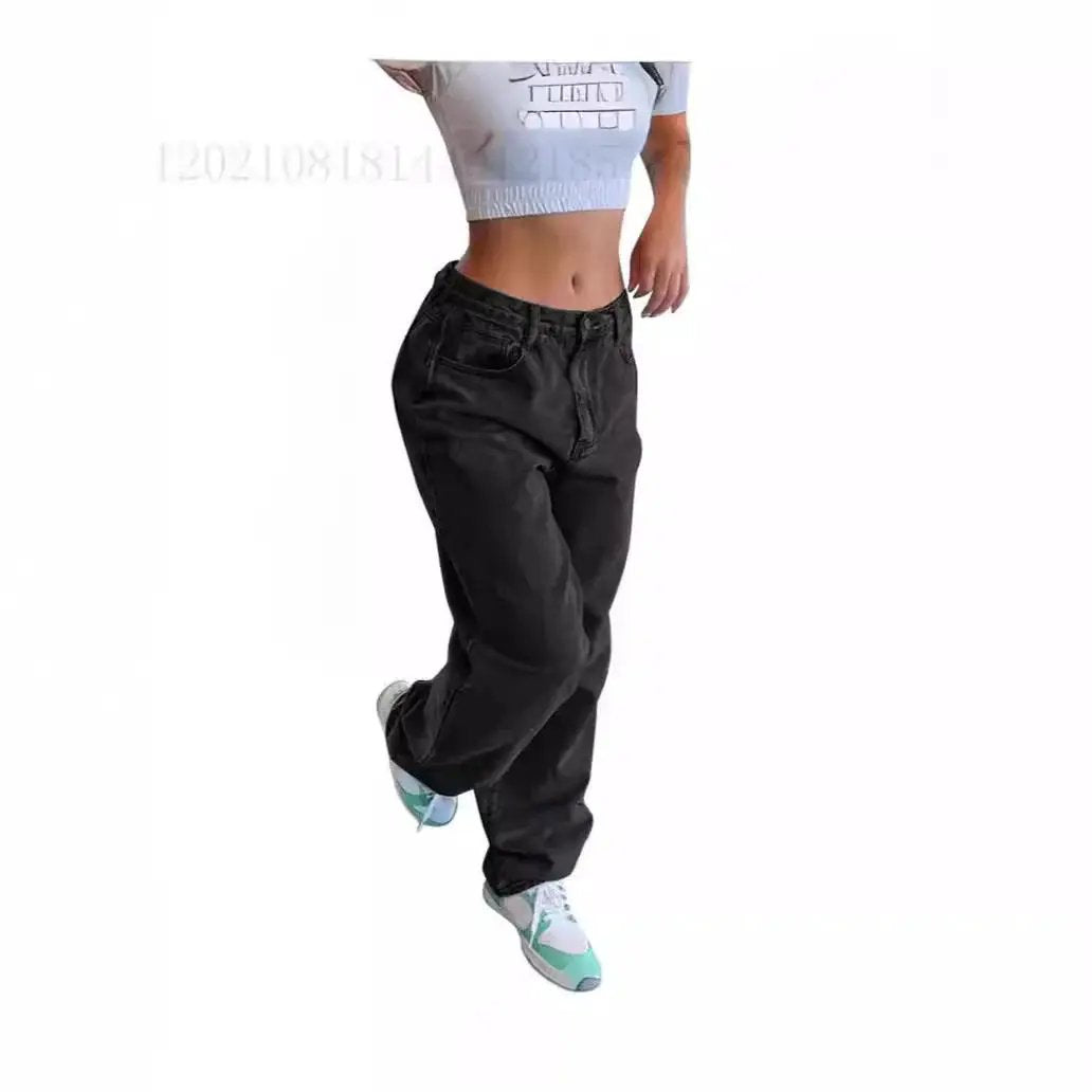 Casual Retro Loose Denim Trousers Women by All Mart Bristol Ltd