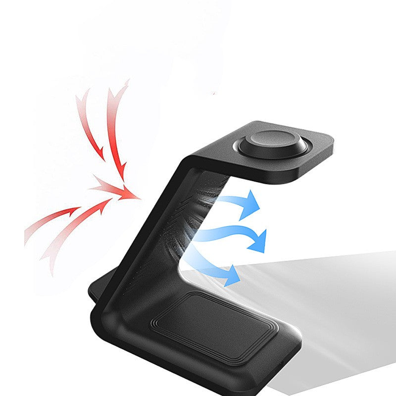 3-in-1 Multi-functional Upright Mobile Phone Holder Dual Coil Wireless Charger by Dropshipman