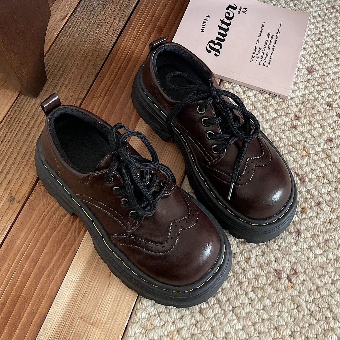 Womens Casual British-style Soft-soled Leather Shoes by Dropshipman