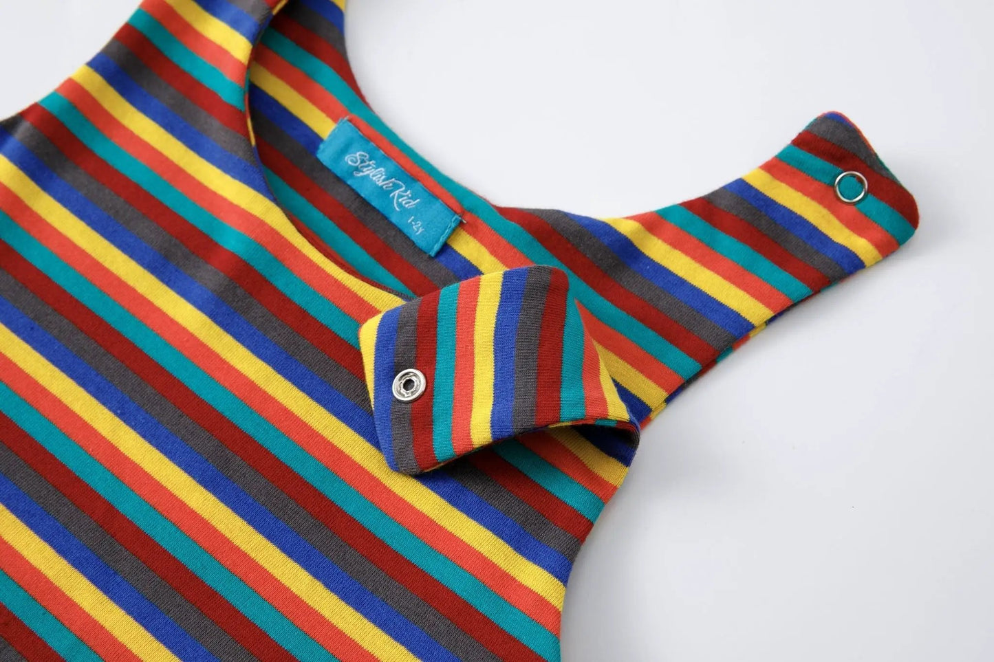 Hazel Stripe Super Soft Cotton Dungarees by Stylish Mum
