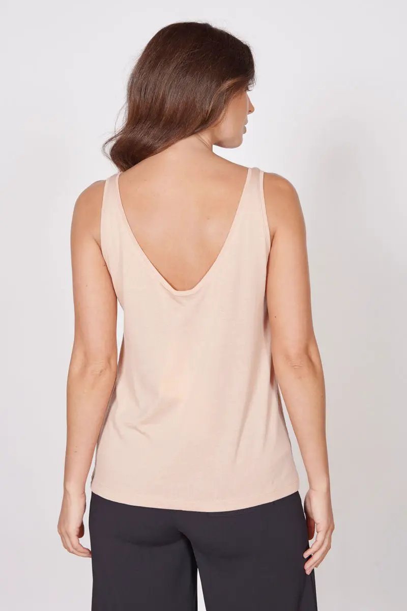 Camille Pink Loose Fit Vest Top by Jeetly.com