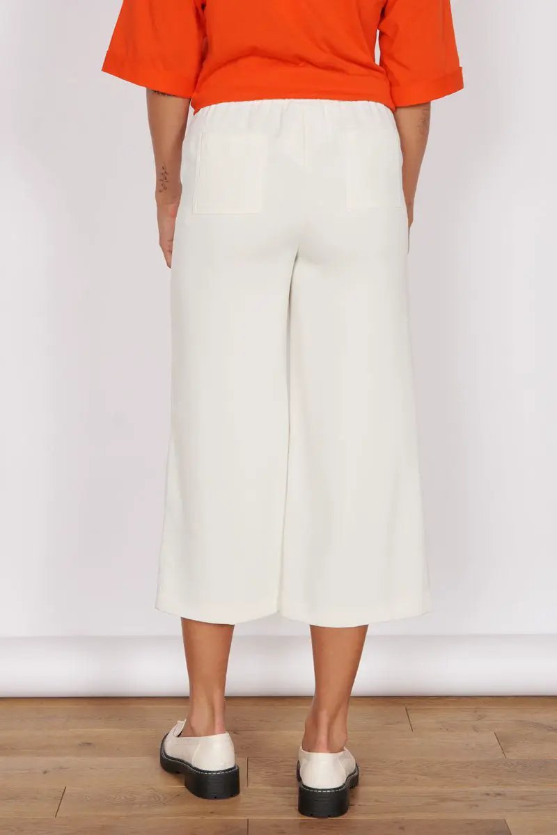 Grace Cream Wide Leg Culottes by Jeetly.com