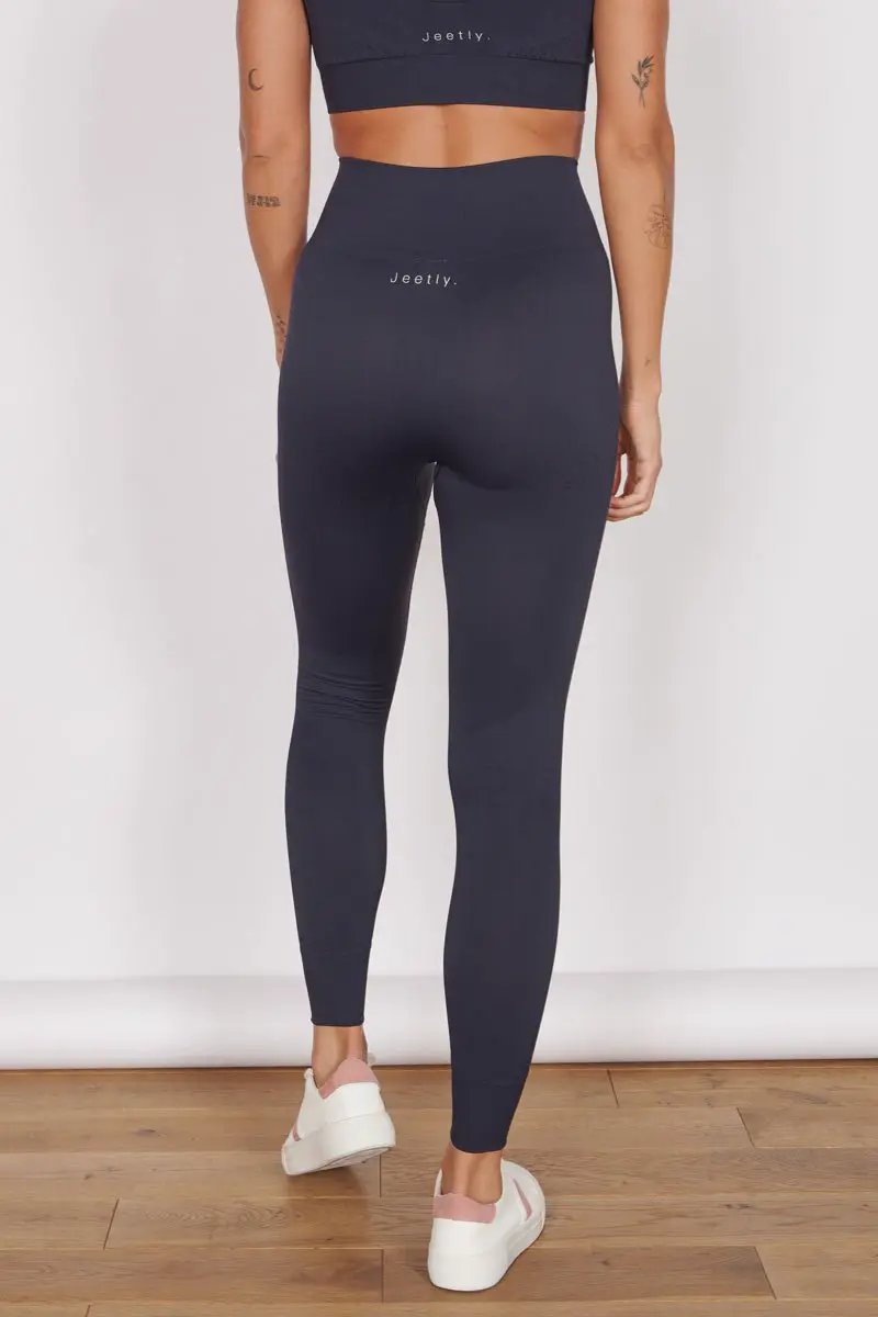 Piper Navy Petite Seam Free Sports Leggings by Jeetly.com