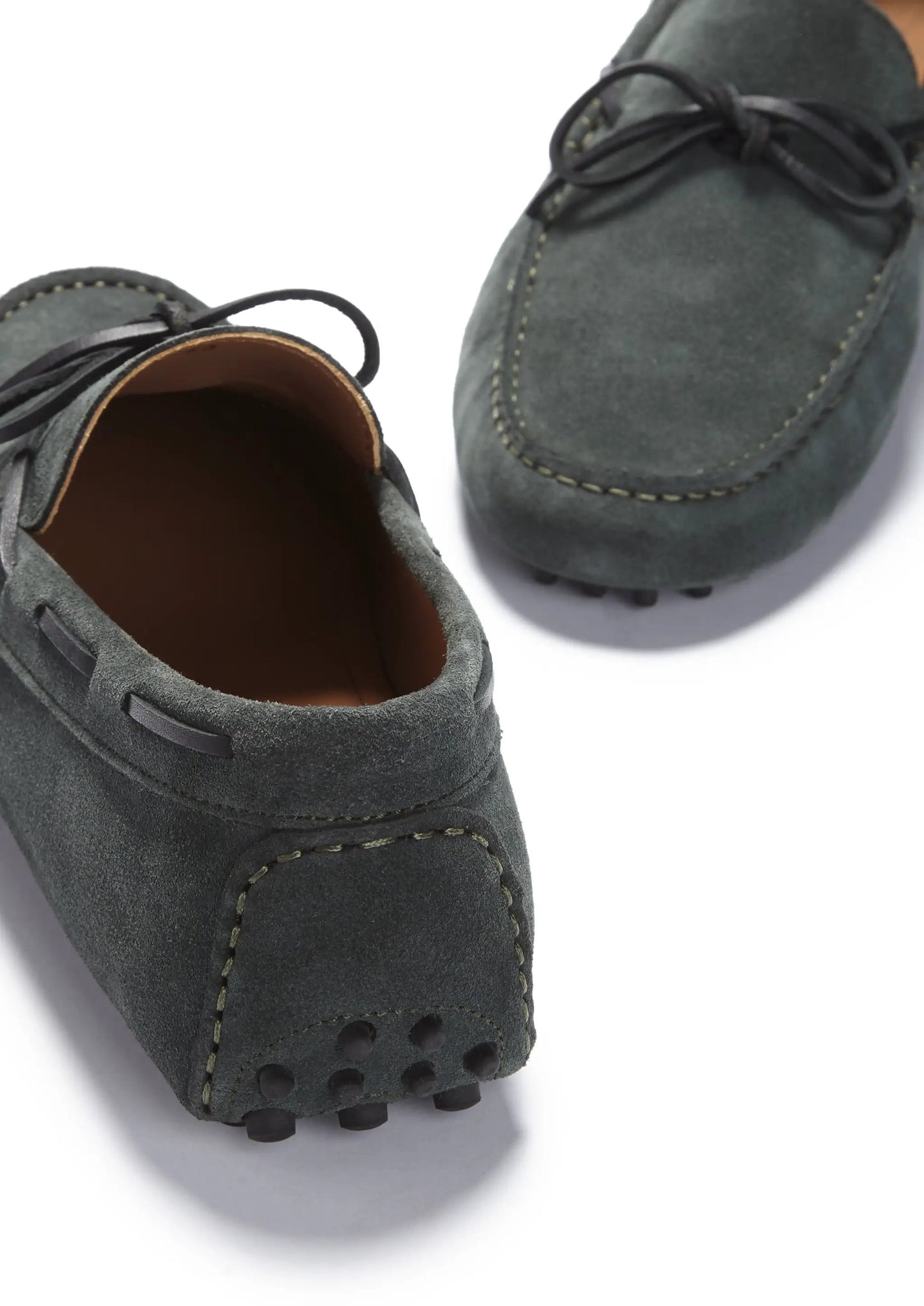 Laced Driving Loafers, racing green suede by Hugs & Co.