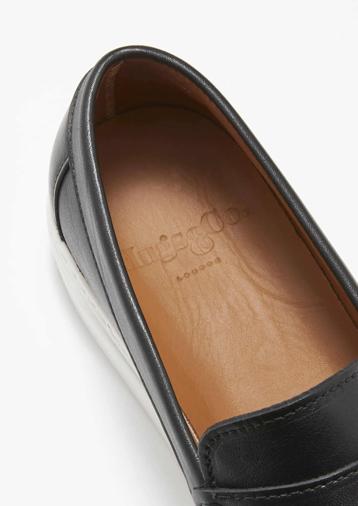 Slip-on Sneaker Loafers, black leather by Hugs & Co.