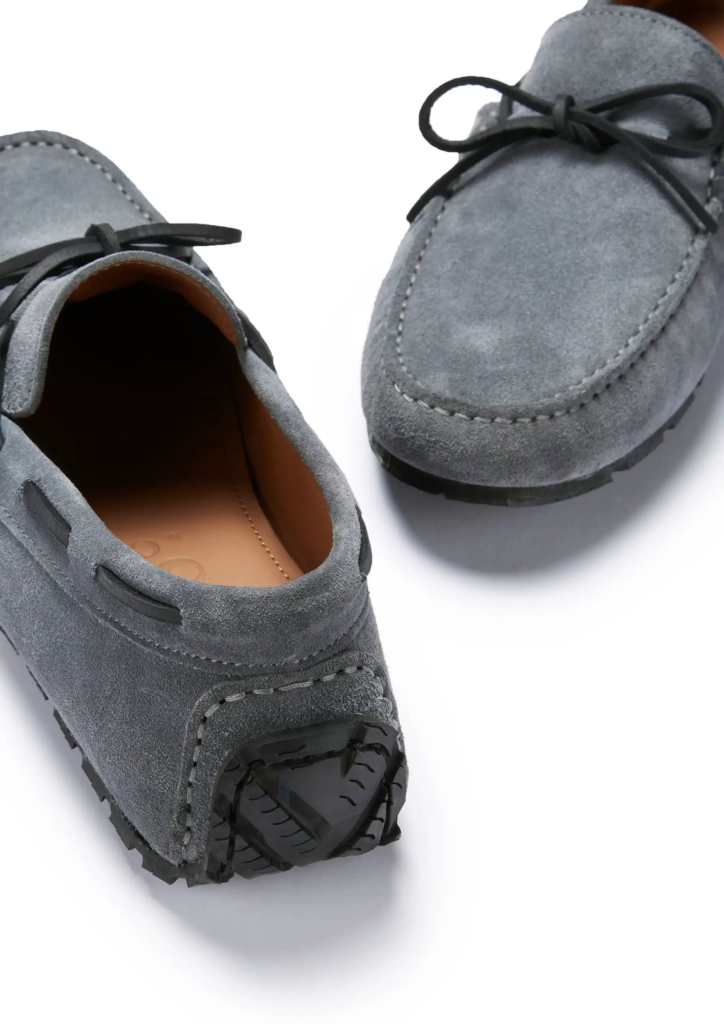 Tyre Sole Laced Driving Loafers, slate grey suede by Hugs & Co.
