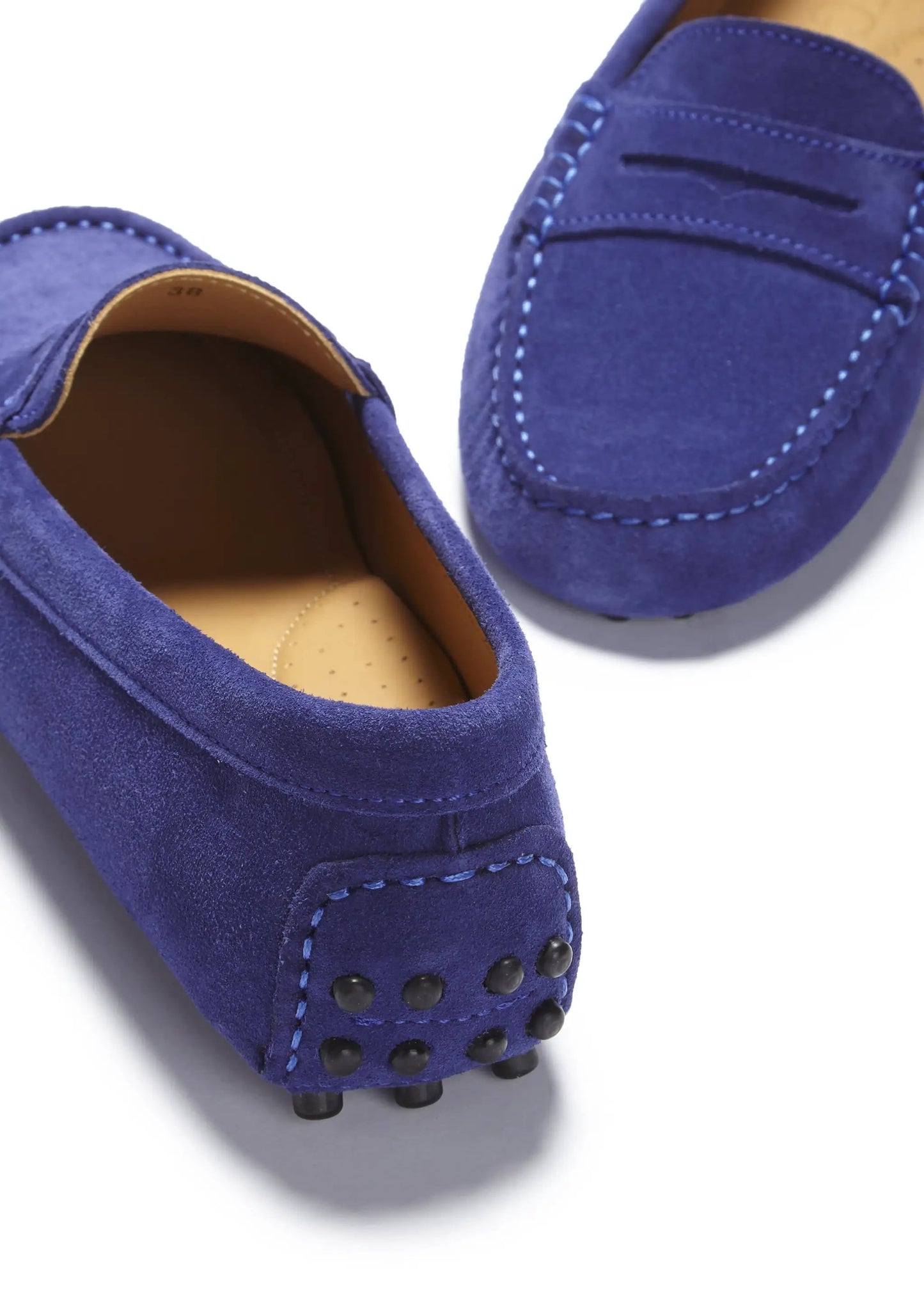 Women's Penny Driving Loafers, ink blue suede by Hugs & Co.
