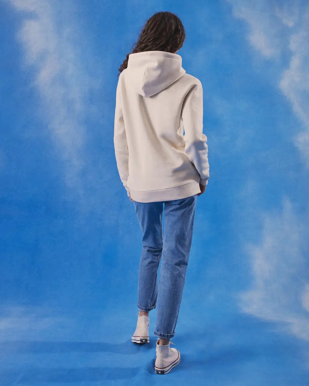 Bee Embroidered Hoodie Ecru Women by INGMARSON