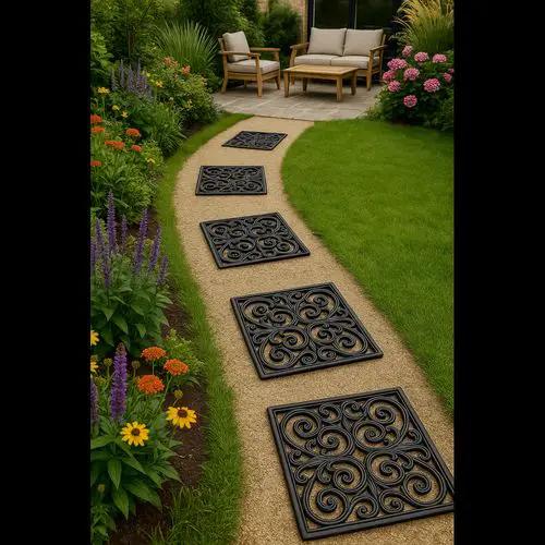 Square Shape Rubber Step Stones Set of 2 by Avilo