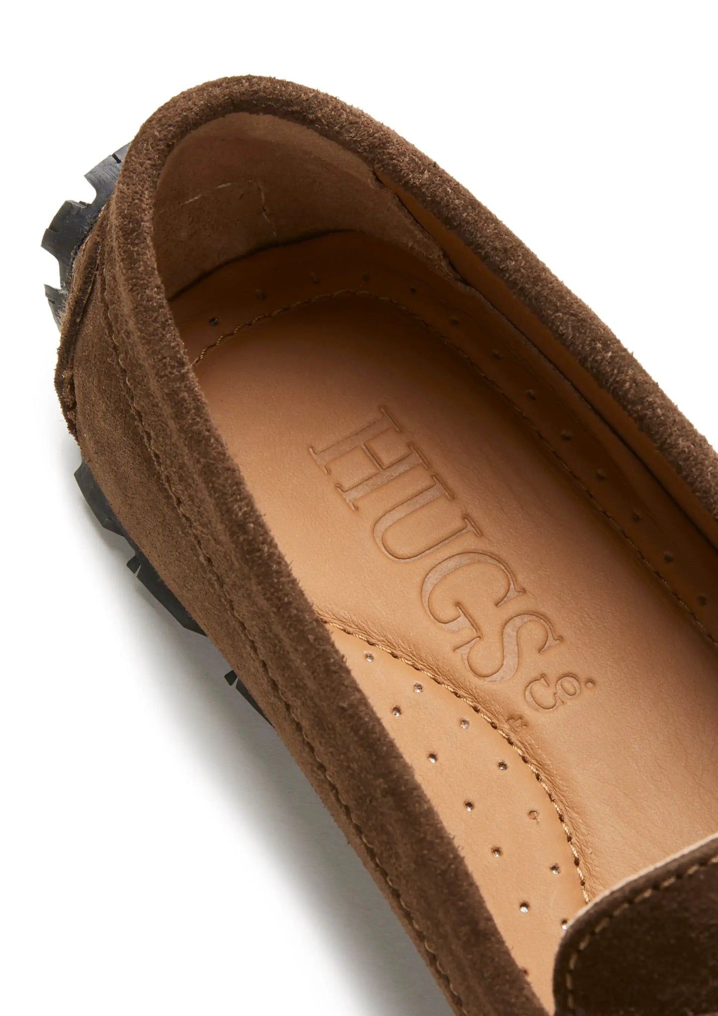 Women's Tyre Sole Penny Loafers, brown suede by Hugs & Co.