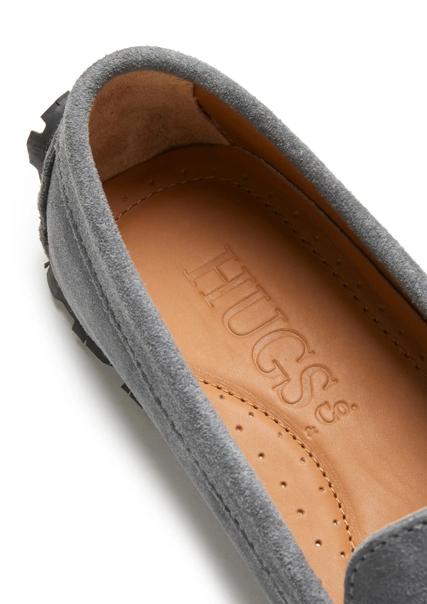 Women's Tyre Sole Penny Loafers, slate grey suede by Hugs & Co.