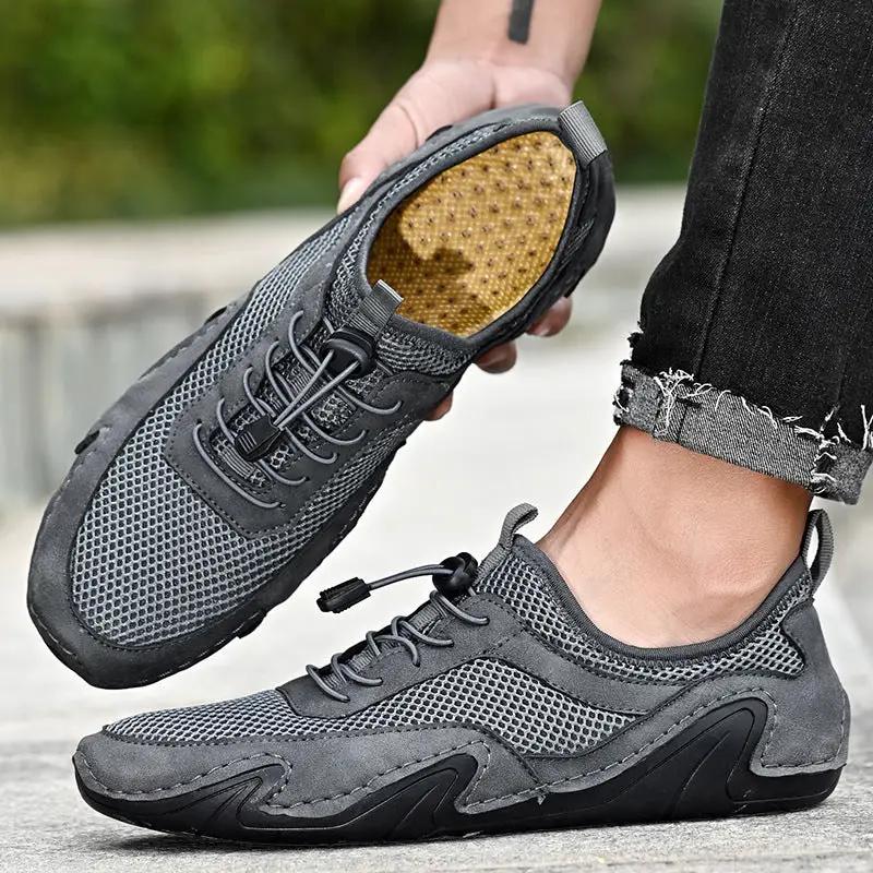 Plus Size Hollow-out Gommino Men's Casual Design Hollow Leather Shoes by Dropshipman