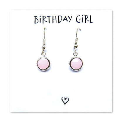 Birthstone Earrings & Birthday Girl Card by Aye Do Gifts