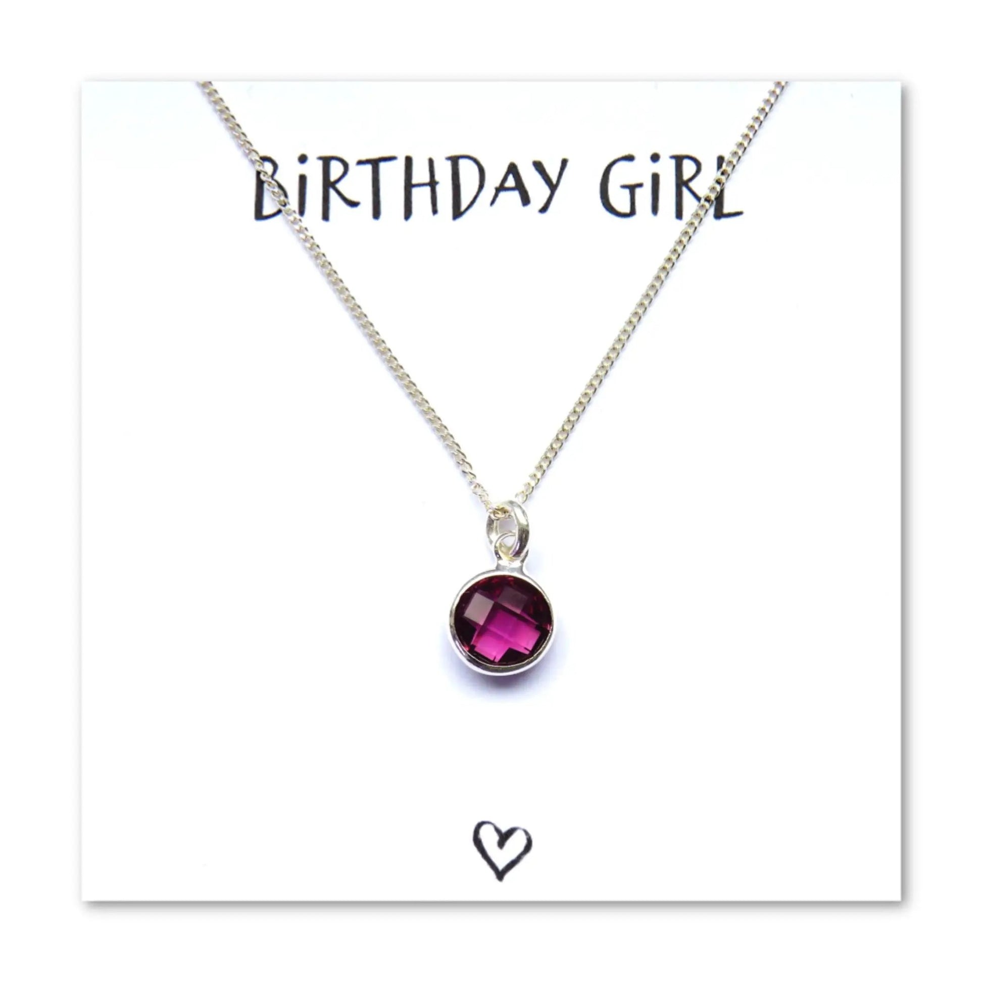 Birthstone Necklace & Birthday Girl Card by Aye Do Gifts