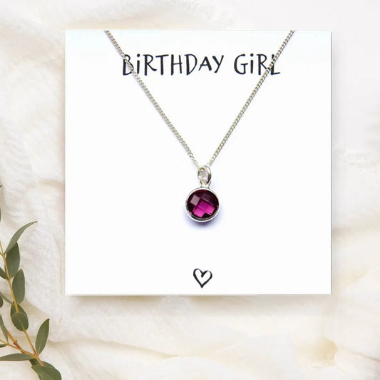 Birthstone Necklace & Birthday Girl Card by Aye Do Gifts