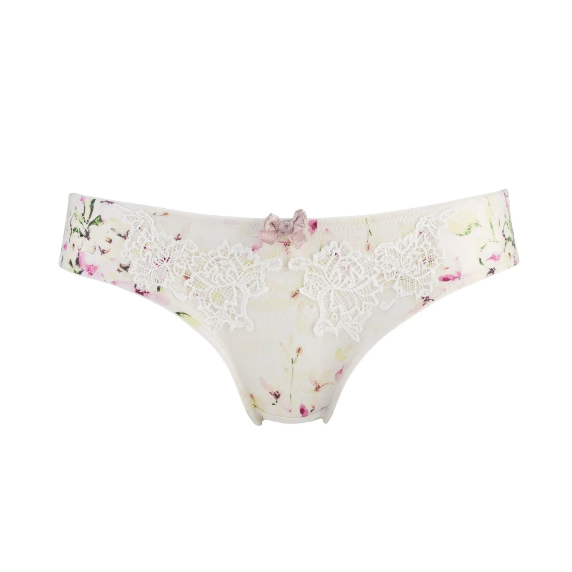 Sunbleached Floral - Silk & Organic Cotton Brief by Juliemay Lingerie
