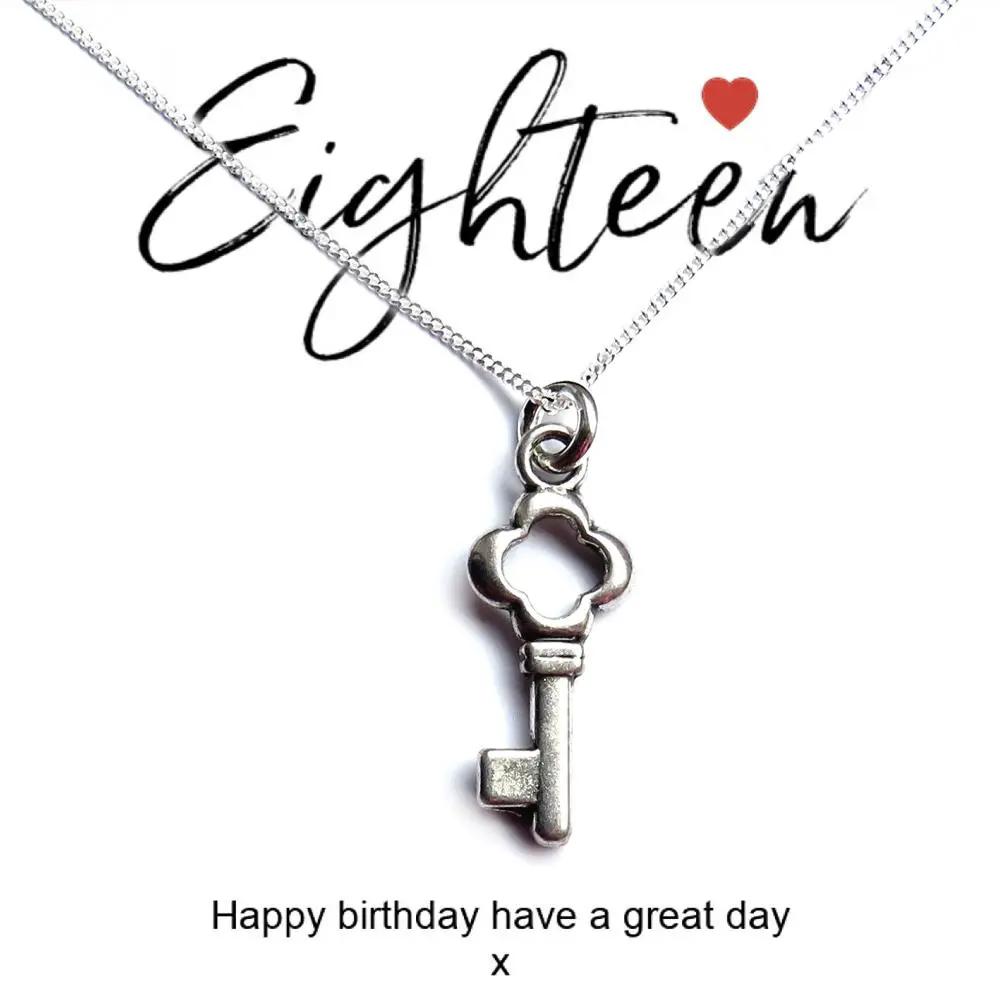 18th Birthday Key Necklace & Gift Card | 18th Birthday Gift UK by Aye Do Gifts