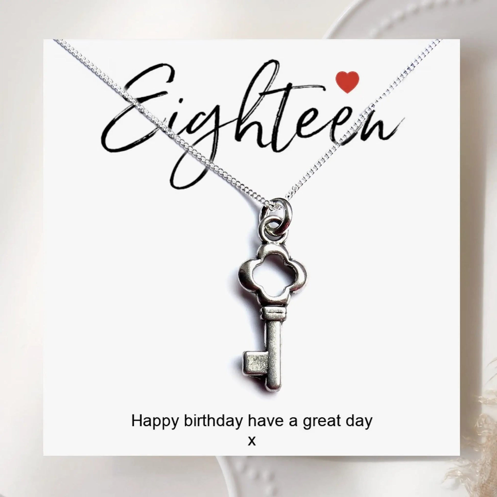 18th Birthday Key Necklace & Gift Card | 18th Birthday Gift UK by Aye Do Gifts